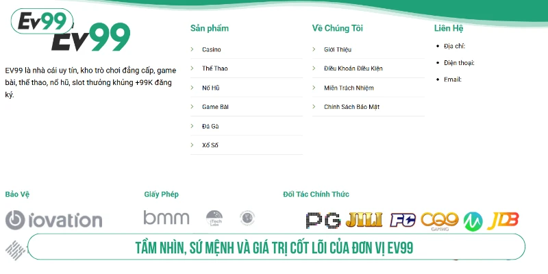 Tầm nhìn, sứ mệnh và giá trị cốt lõi của đơn vị EV99