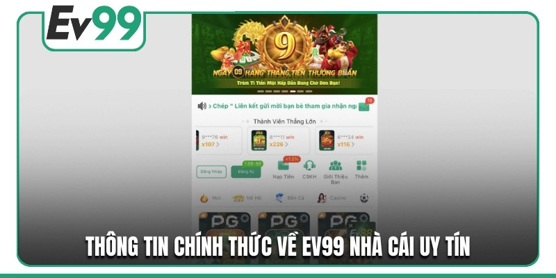 Thông tin chính thức về EV99 nhà cái uy tín